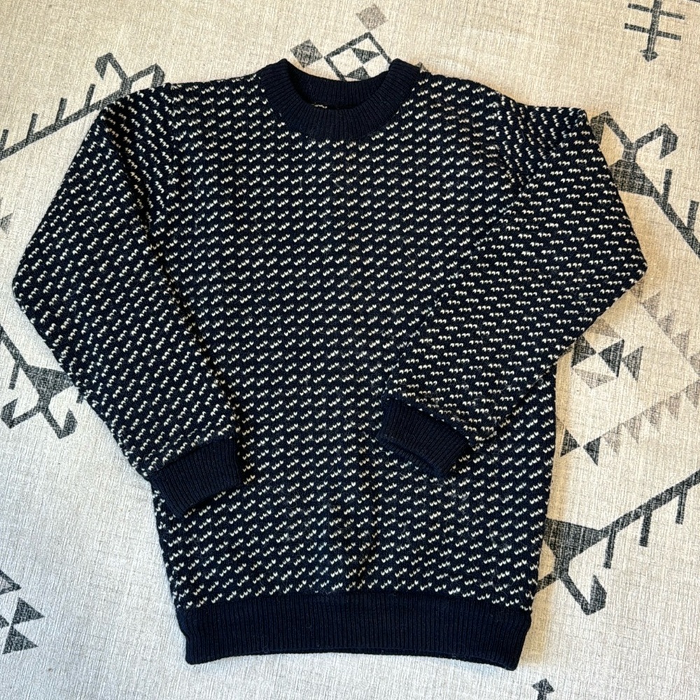 L.L. Bean blue and White Sweater. Fits like women’s medium or men’s small.